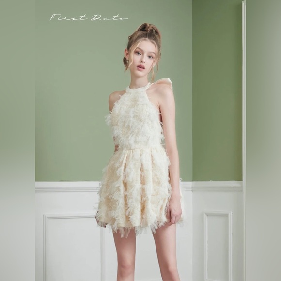 First Date Jasmine Pearl White Mini Dress Size S NWT. - Picture 3 of 15